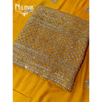Yellow Unstitched Silk Suit