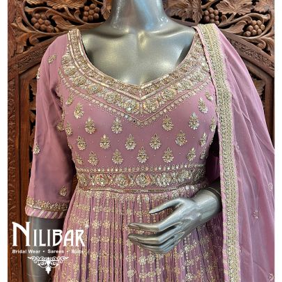 Lavender Georgette Anarkali Set