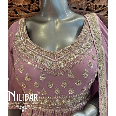 Lavender Georgette Anarkali Set