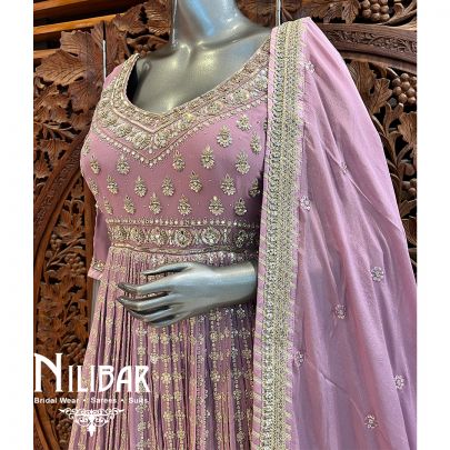 Lavender Georgette Anarkali Set