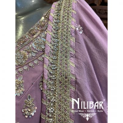 Lavender Georgette Anarkali Set