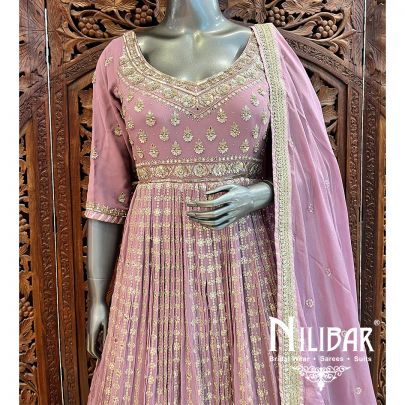 Lavender Georgette Anarkali Set