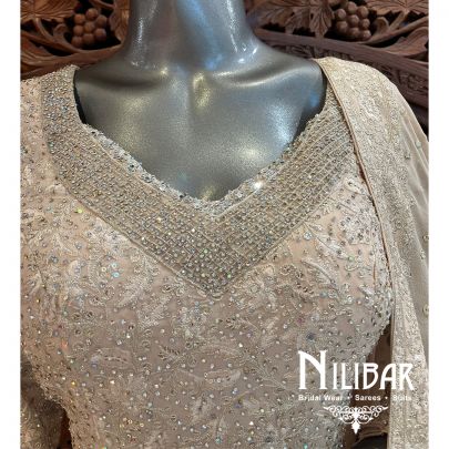 Cream With Brown Georgette Anarkali