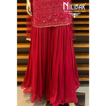 Crimson Red Palazzo Suit