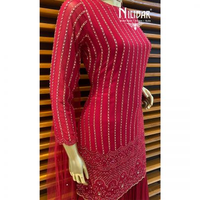 Crimson Red Palazzo Suit