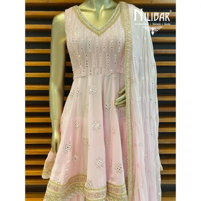Baby Pink Georgette Dhoti Suit