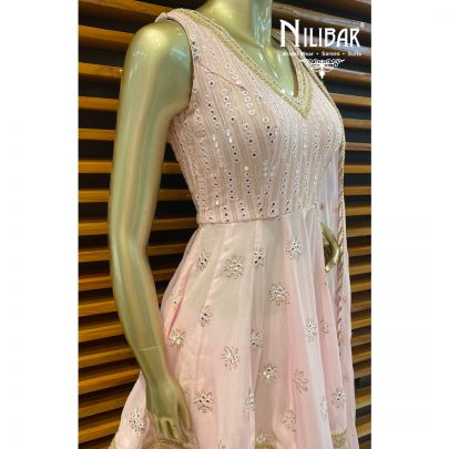 Baby Pink Georgette Dhoti Suit