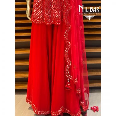 Dark Red Palazzo Suit