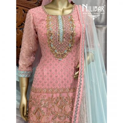 Rose Pink Georgette Sharara Suit