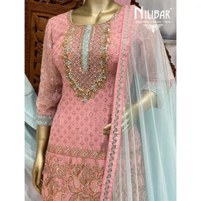 Rose Pink Georgette Sharara Suit