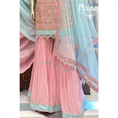 Rose Pink Georgette Sharara Suit