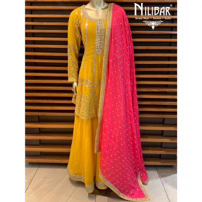 Mustard Yellow Sharara Suit