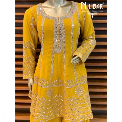 Mustard Yellow Sharara Suit