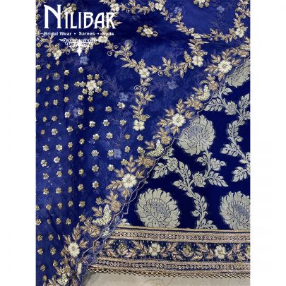 Royal Blue Banarasi Silk Unstitched Suit