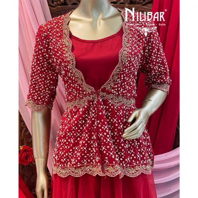 Cherry Red Jacket Style Suit
