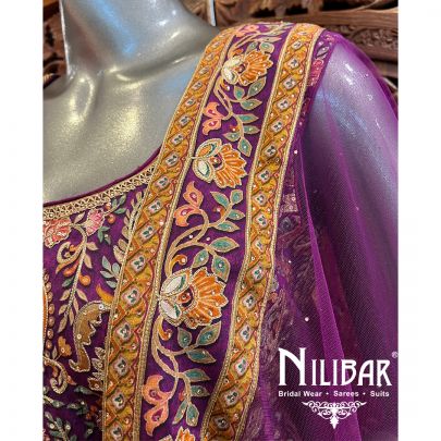 Purple Crepe Palazzo Suit