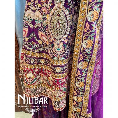 Purple Crepe Palazzo Suit