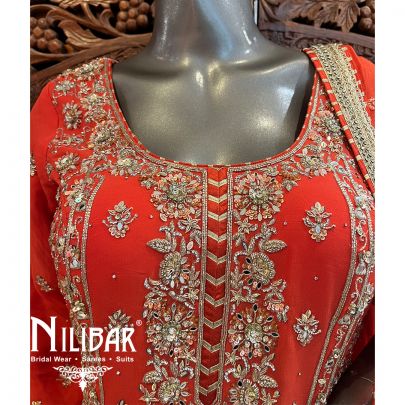 Orange Georgette Garara Suit