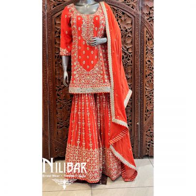 Orange Georgette Garara Suit