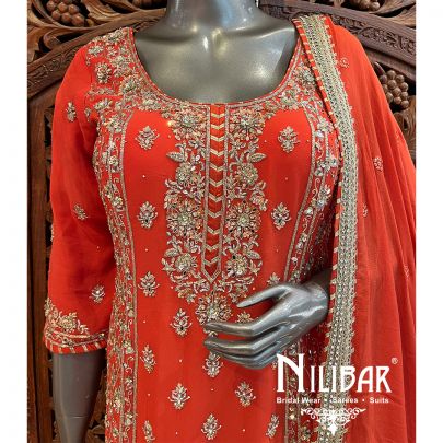 Orange Georgette Garara Suit