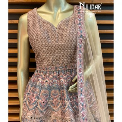 Pale Brown Silk Lehenga