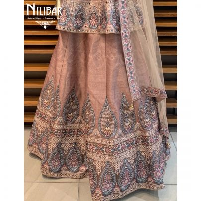 Pale Brown Silk Lehenga