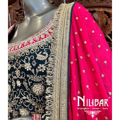 Navy Blue Georgette Garara Suit
