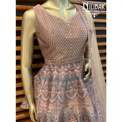 Pale Brown Silk Lehenga