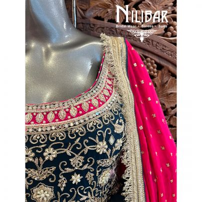 Navy Blue Georgette Garara Suit