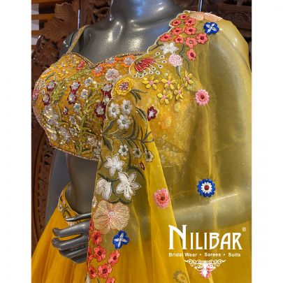 Yellow Organza Lehenga