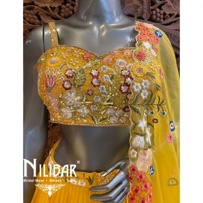 Yellow Organza Lehenga