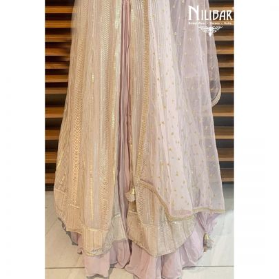 Lavender Georgette Front Slit Anarkali