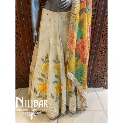 Cream Lame Lehenga  