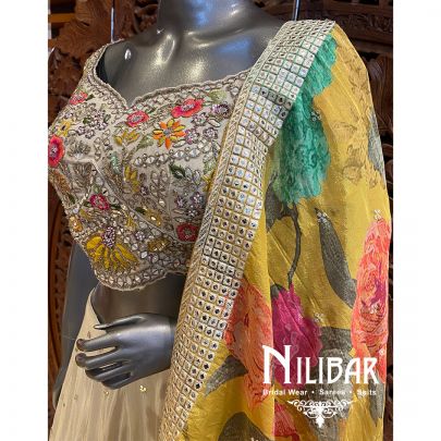 Cream Lame Lehenga  