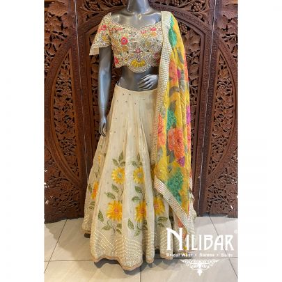 Cream Lame Lehenga  