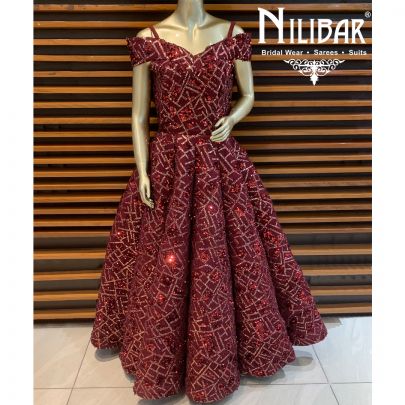 Crimson Net Gown