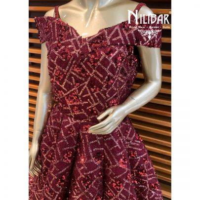 Crimson Net Gown