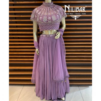 Lavender Cape Style Lehenga