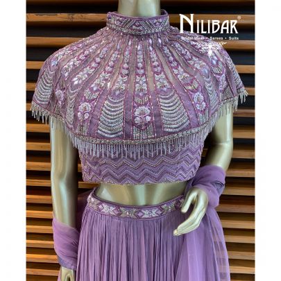 Lavender Cape Style Lehenga
