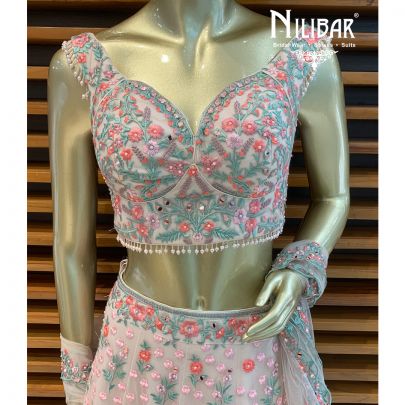 Light Pink Net Lehenga