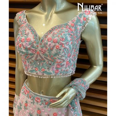 Light Pink Net Lehenga