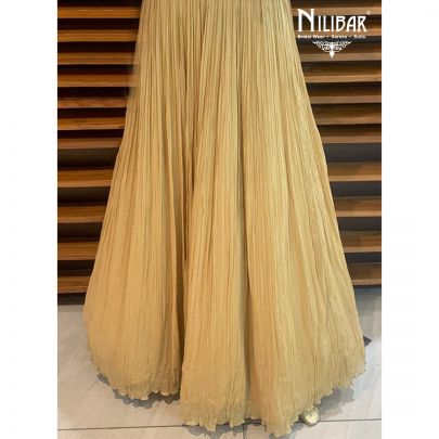 Golden Chinon Ponchu Style Lehenga