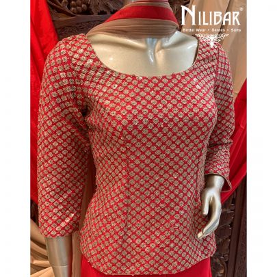 Tart Red Georgette Sharara Suit