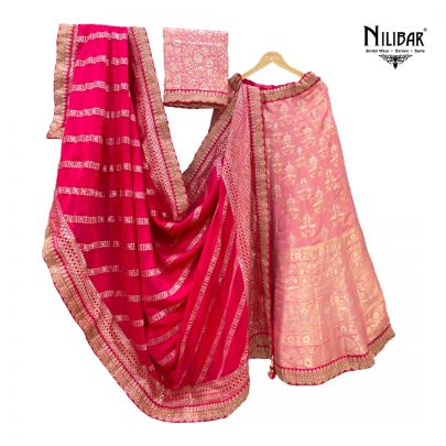 Blush Pink Banarasi Silk Lehenga