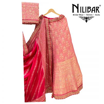 Blush Pink Banarasi Silk Lehenga