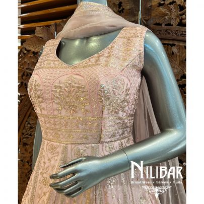 Pastel Pink Georgette Anarkali