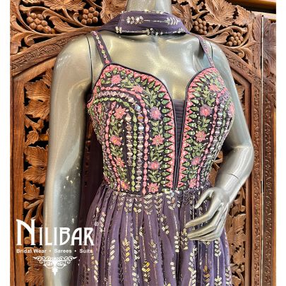 Moderate Purple Georgette Jumpsuit
