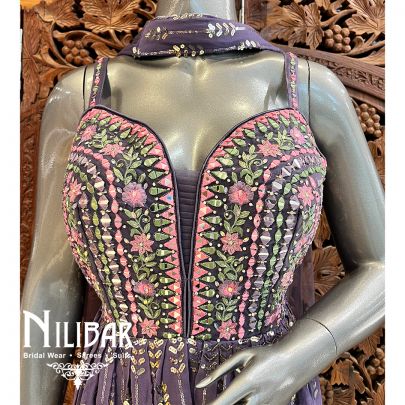 Moderate Purple Georgette Jumpsuit