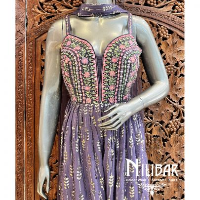 Moderate Purple Georgette Jumpsuit