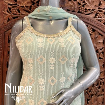 Pista Green Georgette Garara Suit